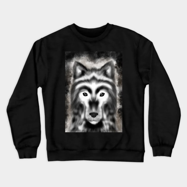 Portrait of Fenrir Crewneck Sweatshirt by Kcinnik